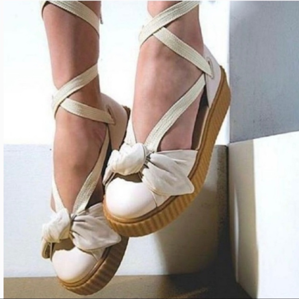Fenty Puma Creeper Bow Tie Lace Up Espadrilles - Picture 3 of 12